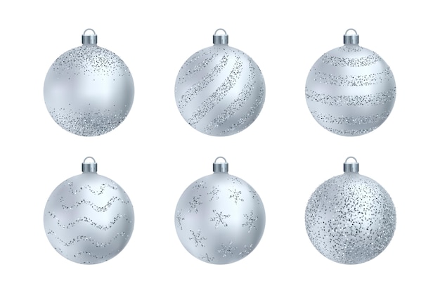 Free Vector | Realistic christmas ball ornaments collection