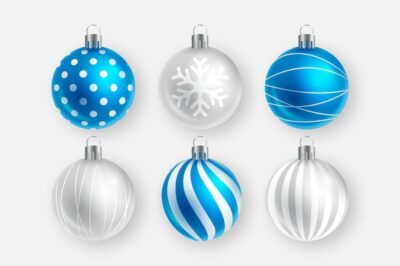 Free Vector | Realistic christmas baubles collection