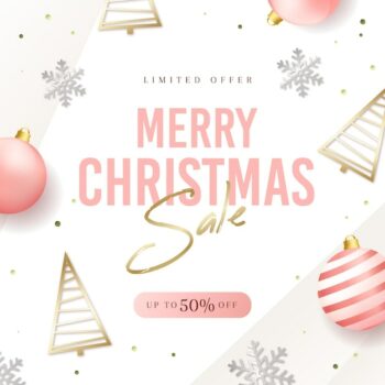 Free Vector | Realistic christmas sale in pastel colors