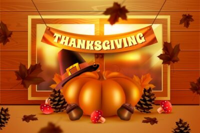 Free Vector | Realistic thanksgiving background