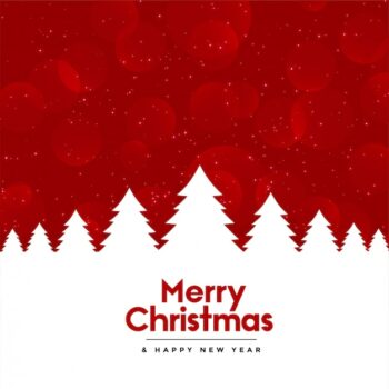 Free Vector | Red merry christmas background with tree