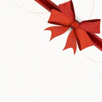 Free Vector | Red ribbon bow element on beige background