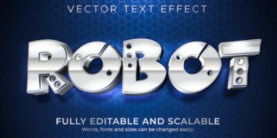 Free Vector | Robot metallic text effect