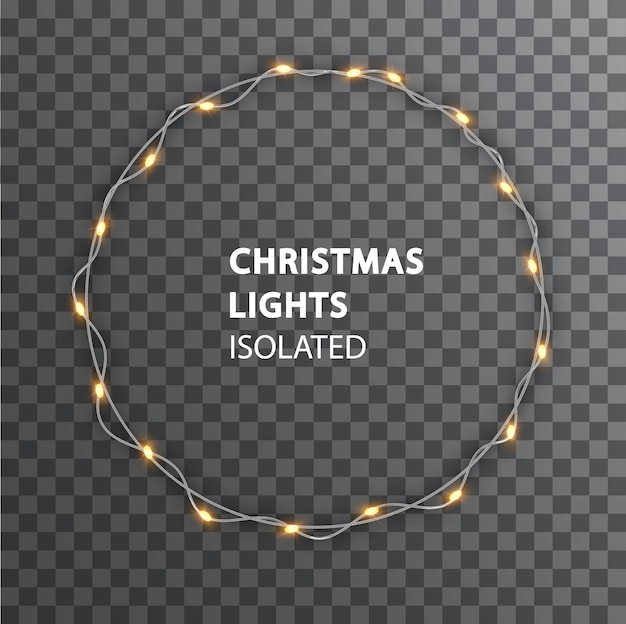 Free Vector | Round garland for decoration of festive design. christmas lights isolated.