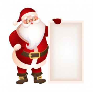 Free Vector | Santa claus holding blank banner illustration