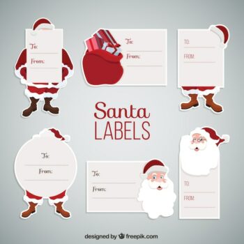 Free Vector | Santa labels