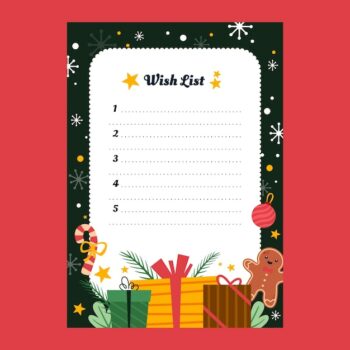 Free Vector | Santa wishes letter template