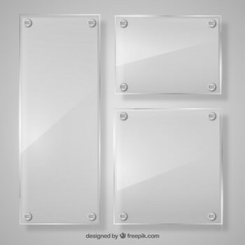Free Vector | Set of glass frames in realistic style