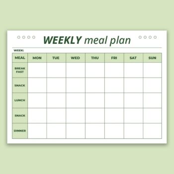 Free Vector | Simple weekly diet meal planner