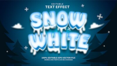 Free Vector | Snow white text effect