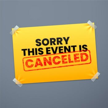 Free Vector | Sorry the event is canceled postponed sign