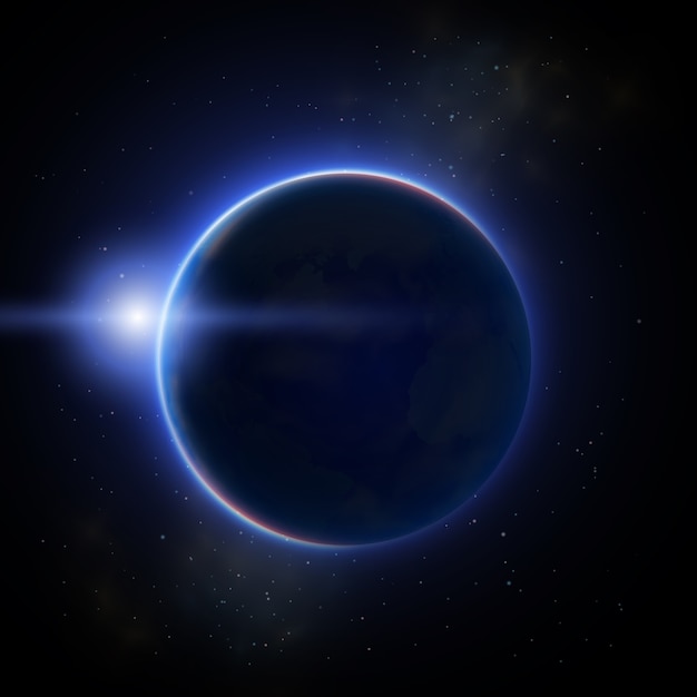 Free Vector | Sparkling moon eclipse on dark flat illustration