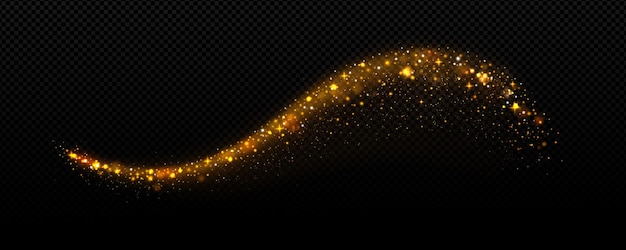 Free Vector | Stardust wave golden dust trail with glitter