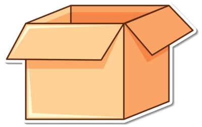 Free Vector | Sticker empty box opened on white background
