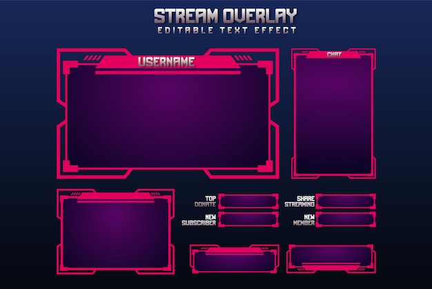 Free Vector | Stream overlay twitch gaming