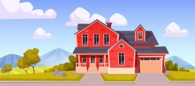 Free Vector | Suburban house in countryside