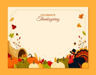 Free Vector | Thanksgiving celebration photocall template