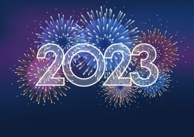 Free Vector | The year 2023 logo and fireworks with text space. vector illustration celebrating the new year.