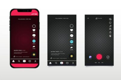 Free Vector | Tiktok app interface template collections