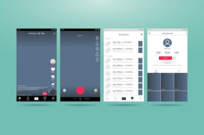 Free Vector | Tiktok interface for mobile phones
