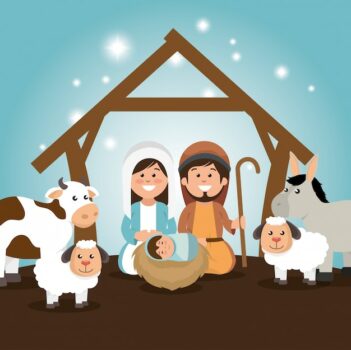 Free Vector | Traditional manger merry christmas