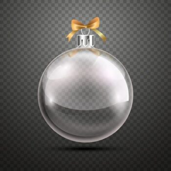 Free Vector | Transparent crystal christmas ball