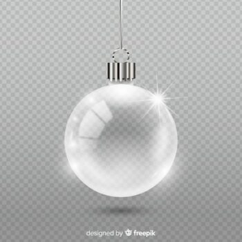 Free Vector | Transparent crystal christmass ball