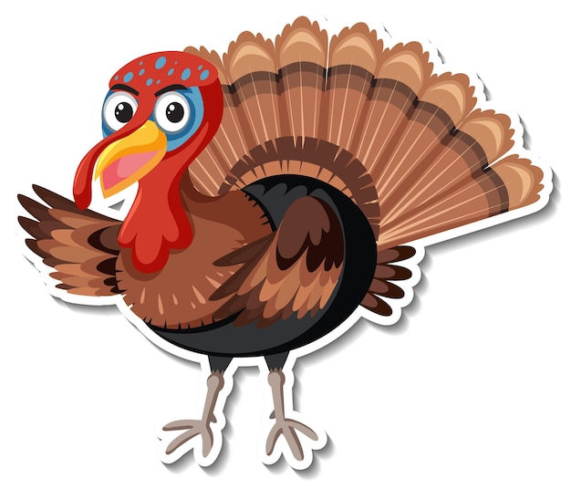 Free Vector | Turkey animal cartoon character sticker