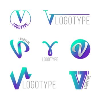 Free Vector | V logo collection concept