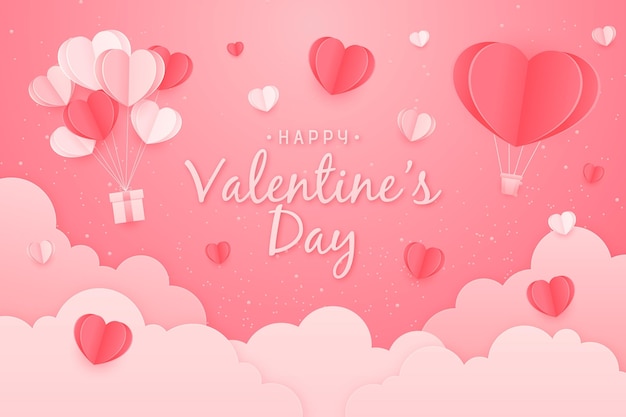 Free Vector | Valentines day background in paper style