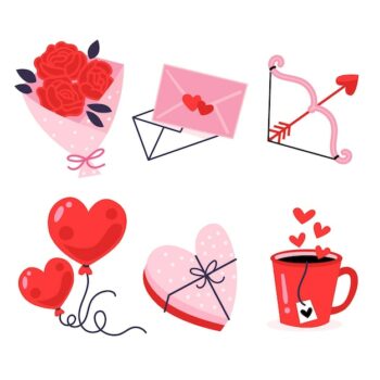 Free Vector | Valentine's day element pack