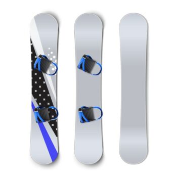 Free Vector | Vector set of snowboards: blank, with patterns and bindings front back view isolated on white background