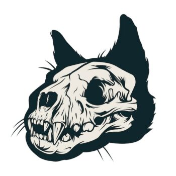 Free Vector | Vintage cat skull concept