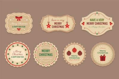 Free Vector | Vintage christmas badge collection
