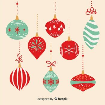Free Vector | Vintage design with christmas balls