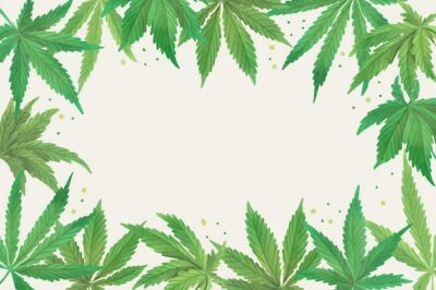 Free Vector | Watercolor cannabis leaf wallpaper with empty space