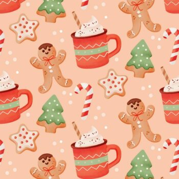 Free Vector | Watercolor christmas pattern design