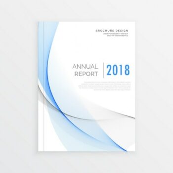 Free Vector | White brochure with blue and gray wavy lines