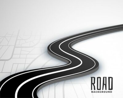 Free Vector | Winding 3d road pathway on map style