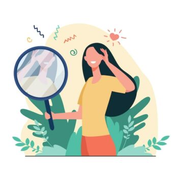 Free Vector | Woman looking at mirror flat vector illustration. cartoon beautiful female characters smiling to her reflection. love of self, ego and narcissism concept