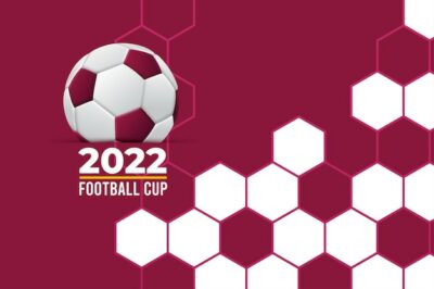 Free Vector | World football cup 2022 with realistic 3d soccer ball