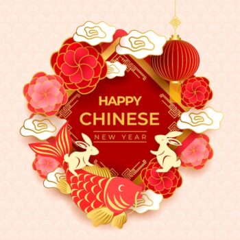 Free Vector | Paper style chinese new year illustration