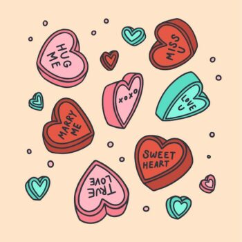 Free Vector | Hand drawn flat design conversation hearts illustration collection