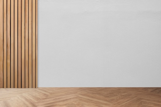 Free Photo | Empty minimal room interior design with fishbone flooring