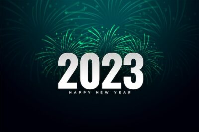 Free Vector | 2023 new year celebration poster with firework bursting