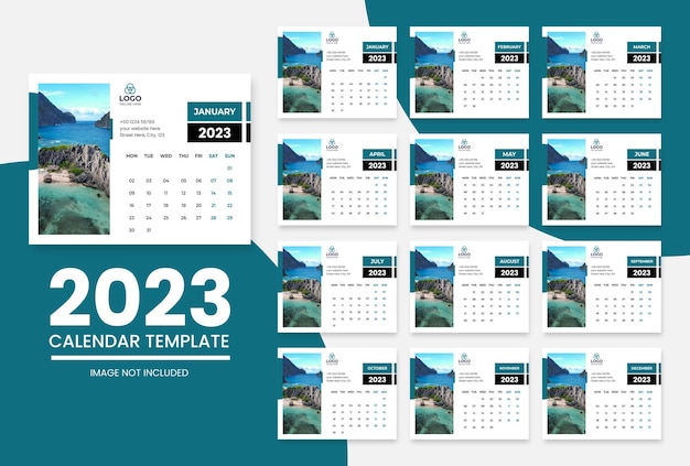 Free Vector | 2023 new year clean calendar template
