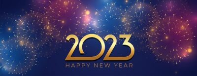 Free Vector | 2023 new year grand celebration banner with firework bursting