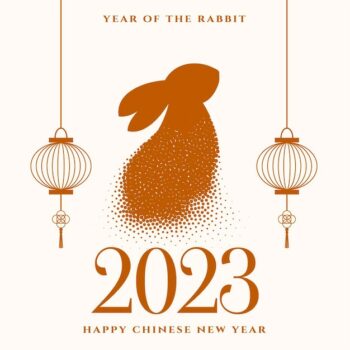 Free Vector | 2023 year of rabbit event background in modern style