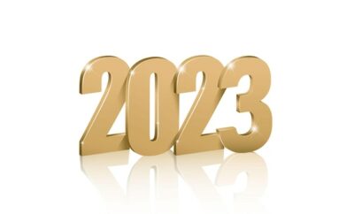 Free Vector | 3d realistic vector icon. golden
 numbers, 2023 new year greeting sign.