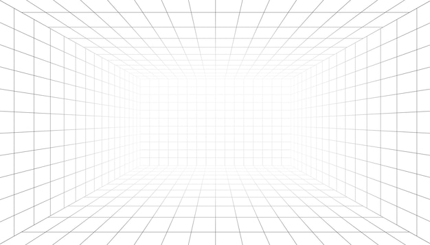 Free Vector | Abstract 3d perspective indoor wireframe vector design